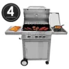 CHURRASQUEIRA INOX A GÁS 4 QUEIMADORES AHC04 MIMO STYLE + KIT CHURRASCO TRAMONTINA 10 PEÇAS INOX CABO MADEIRA - Imagem 2