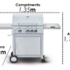 CHURRASQUEIRA INOX A GÁS 4 QUEIMADORES AHC04 MIMO STYLE + KIT CHURRASCO TRAMONTINA 10 PEÇAS INOX CABO MADEIRA - Imagem 4