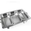 RECHAUD AÇO INOX RETANGULAR 3 CUBAS GOURMET MIX - Imagem 5