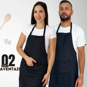 Kit 2 Aventais Oxford com Bolso e Alça Ajustável – Ideal para Cozinha, Garçom e Churrasco